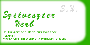 szilveszter werb business card